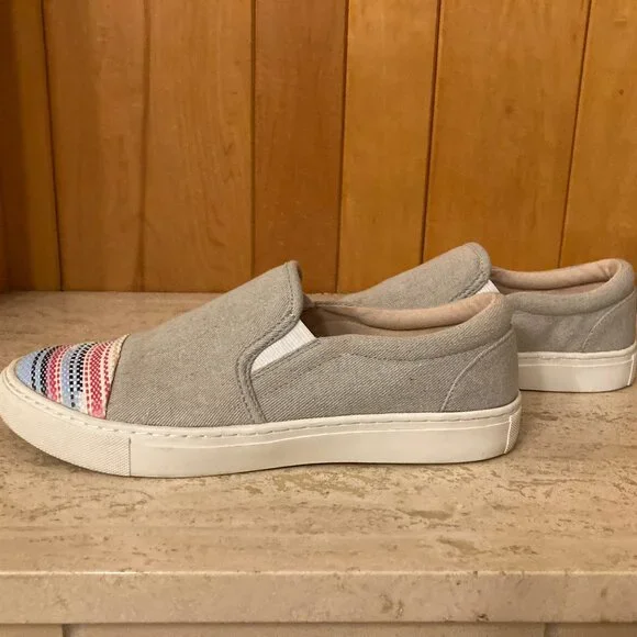 Indigo rd Slip On Sneakers Gray/Multicolor Woven Canvas Summer Western Resort - Picture 5 of 6